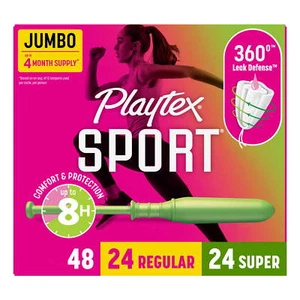 Sport Tampons Multipack (Regular/Super Absorbency), Fragrance-Free, 48 Ct - Picture 1 of 12