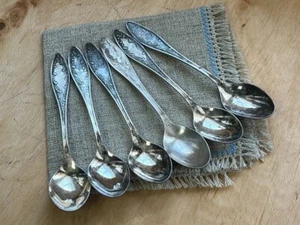 Vintage teaspoons USSR. set of 6 cupronickel spoons silver plated original - Picture 1 of 15