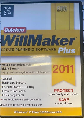 Quicken WillMaker Plus 2011 Estate Planning Software Plus 07408 CD - Image 1 of 3