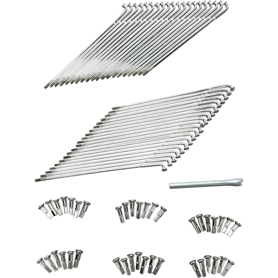 Juego de radios de rueda Drag Specialties, buje delantero, cromo 21" paquete 40 | 16-0513-BC629 Foto 1 de 1