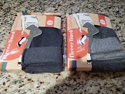 NUEVO LOTE 2 LEGGINGS FORRADOS DE LANA LEGWEAR NEGRO/GRIS MUJER S/M Foto 1 de 4