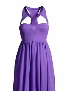 2011 VERSACE for H&M Cut Out Haltered Purple Silk Dress - US 8 - Picture 1 of 3