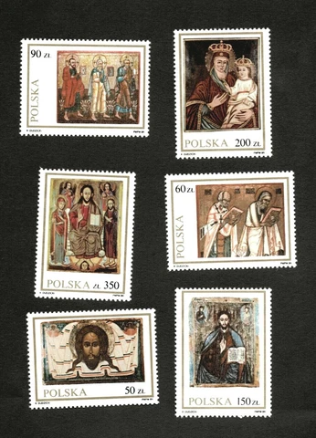 Poland 1989 - Scott# 2948-53 - Religious Art, Paintings - Set of 6 Stamps - MNH Cover