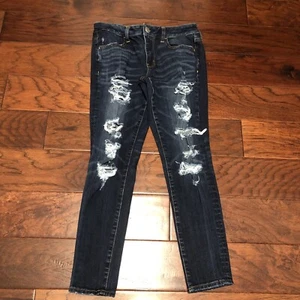 american eagle super stretchx4 skinny jeans size 8 (bin6 - Picture 1 of 8