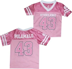 Pittsburgh Steelers Troy Polamalu Toddler Pink Girls Jersey New tags - Picture 1 of 4