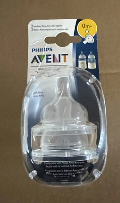 Pezón anticólicos Phillips Avent, flujo recién nacido, 0 m+, 2 unidades nuevo sellado Foto 1 de 4