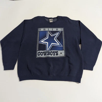 Sudadera De Colección Años 90 Pro Player Dallas Cowboys 2XL XXL Gráfica Cuello Redondo Azul Marino Foto 1 de 4