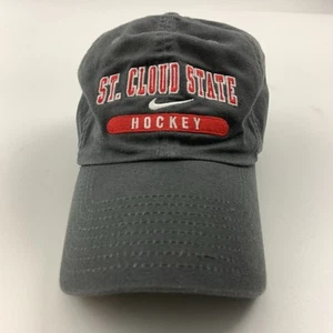 Nike St. Cloud State Hockey Huskies Gray Baseball Hat OSFM Center Swoosh - Picture 1 of 8