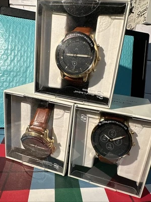 Hybrid Smartwatch Leather Band Stainless Steel Watch FTW7025 - Image 1 of 2