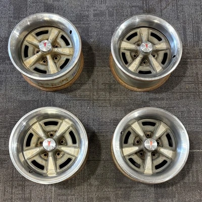 15x7 Pontiac Rally Steel Wheels Set of 4 B-grade HW Code; Caps, Trim Rings Foto 1 de 4