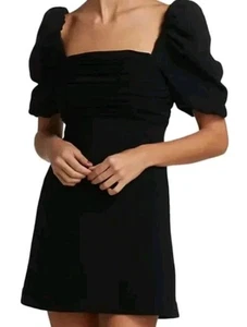 Neu mit Etikett - Cinq à Sept "Odele" Cocktail-Minikleid mit Puffärmeln, schwarz Größe 6 MSP 395 - Bild 1 von 12