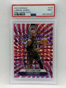 2023-24 Panini Mosaic #278 LeBron James Pink Swirl FOTL PSA 9 #/18 - Picture 1 of 2