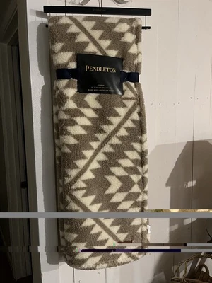 Soft NWT Pendleton 50 X 70” Recycled Fiber Throw Blanket Grey/Beige - Image 1 of 4