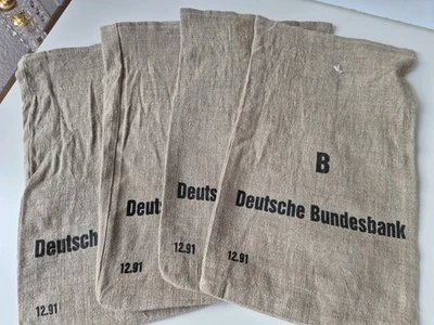 1x Orig. Geldsack Deutsche Bundesbank Beutel Münzsack Leinensack  Gr B/12.91 - Bild 1 von 4