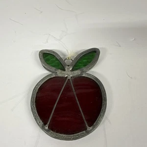 Stain Glass Hanging Apple Small Red & Green (hanger Not Included) Teacher  - Picture 1 of 7