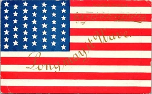 PC antiguo con el diseño de la bandera americana con las palabras Long May It wave - Imagen 1 de 2