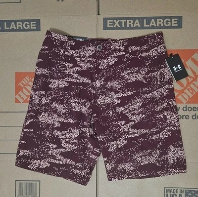 Pantalones cortos de golf Under Armour ventilados borgoña para hombre talla 34 Foto 1 de 4