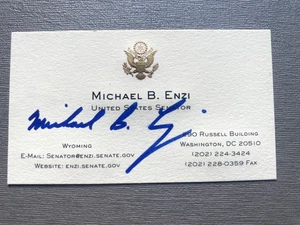 MICHAEL B. ENZI (†2021) US-Politiker signed Visitenkarte 5x9 Autogramm - Picture 1 of 1