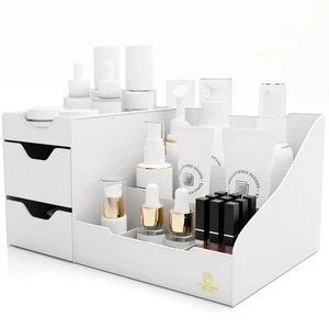 Large Makeup Organizer for Vanity - Countertop Desk With Drawers for Cosmetic... - Picture 1 of 9