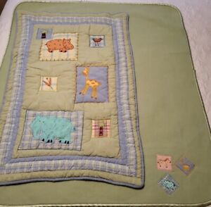 Kids Line Safari Baby Crib Comforter 22"x32" & Blanket 35"x39" Multi-Color 