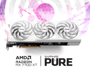 Sapphire PURE AMD Radeon™ RX 7700 XT GDDR6 12GB Polar Edition - Picture 1 of 9