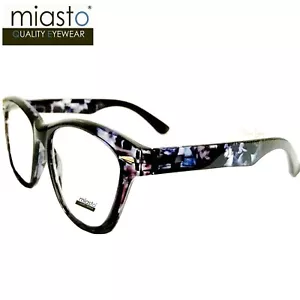 NWT$39.99 MIASTO WOMENS VINTAGE THICK FRAME BIG CAT EYE READING GLASSES (FLORAL) - Picture 1 of 18