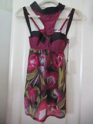 Novo com etiquetas Missoni para Target Babydoll/Conjunto de Tanga/Verde, Roxo, Branco/Preto- XS - Imagem 1 de 4