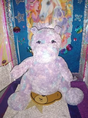🦄Build-A-Bear / Tye Dye Lavender Pastel Colors {Hippo} Sitting 13" Plush! - Image 1 of 4