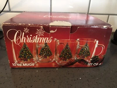 Juego de 4 vasos de vidrio Carlton para árbol de vacaciones de Navidad Foto 1 de 4