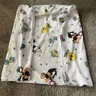Vintage 1993 Gerber Baby LOONEY TUNES Crib Sheet Fitted Square Baby Toys Pattern