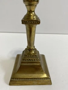 Vintage Italy Brass Candlestick Holder 6" Tall Square Base - Picture 1 of 7