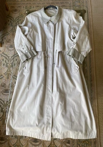 Vintage Fleet Street Duster Trench Coat Full Length Sz 10 Stone Gray Old Money - Picture 1 of 24