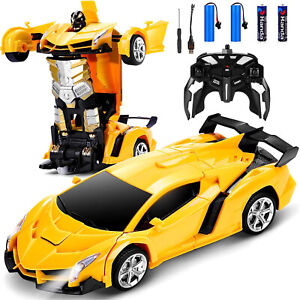1:18 Transformer RC Robot Car Remote Control For Kids Boys Toys 360° Rotating AU
