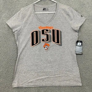 NEW Russell OSU Oklahoma State Cowboys Womens large shirt top short sleeve - Picture 1 of 12