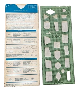 Vintage 1970 era IBM Flowcharting Template GX20-8020-1 Office Ruler Plastic - Picture 1 of 13