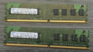 Samsung M378T2863EHS-CF7 2GB 2 x 1GB PC2-6400U DDR2 800 Desktop Memory Kit - Picture 1 of 2