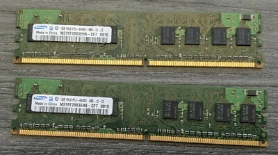 Samsung M378T2863EHS-CF7 2GB 2 x 1GB PC2-6400U DDR2 800 Desktop Memory Kit - Image 1 of 2
