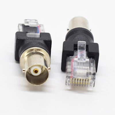 10pcs BNC Female to RJ45 Male Adapter Coaxial Barrel Coupler Adapter Connector - Image 1 of 4