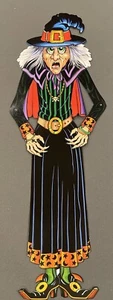 Vtg 1988 Beistle 40” Halloween Witch Die Cut Paper Jointed Hinged Seasonal - Picture 1 of 4