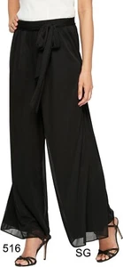 Alex Evenings womens Wide Leg Chiffon Dress Pants Side Tie, L READ MEASUREMENTS - Picture 1 of 4