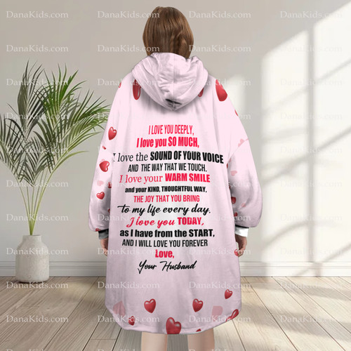 Felpa con cappuccio coperta personalizzata per mia moglie personalizzata cuore coperta San Valentino