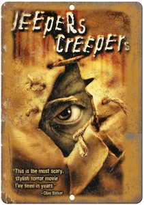 Jeepers Creepers Copertura VHS 12" x 9" Riproduzione Insegna Metallo - Foto 1 di 1