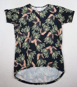 LULAROE GRACIE FRENCH FRIES PRINT SHORT SLEEVE HI-LO TUNIC TOP - SIZE 10 - Picture 1 of 5
