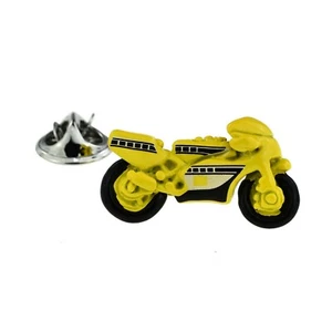 Yellow Sports Racing Motorbike Design Lapel Pin Badge XNP908 - Picture 1 of 1