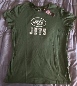 Womens Large New York Jets T Shirt Green Short Sleeve NFL - Picture 1 of 3