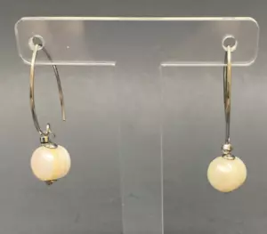 Stunning Large Pearl Fancy Hook Dangle Drop Earrings 1 3/4" 4.97G - Picture 1 of 8