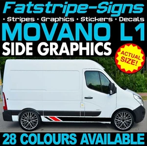 passend für Vauxhall (Opel) Movano L1 SWB Grafik Aufkleber Streifen Decals Camper Van - Bild 1 von 2