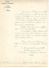 lettre signée Alfred PICARD Commissaire Général de l'EXPOSITION 1900