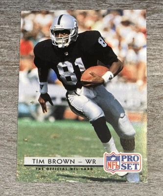 Tim Brown 1992 Pro Set Raiders #210  *E314* - Image 1 of 2