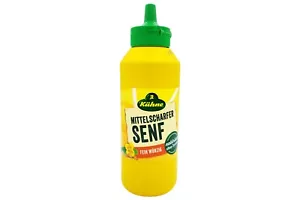 2x bottles Kuhne medium hot yellow mustard 🍔 500ml | 17 oz ✈ TRACKED SHIPPING - Picture 1 of 2